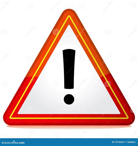 Red Triangle Warning Sign Stock Image - Image: 19136341