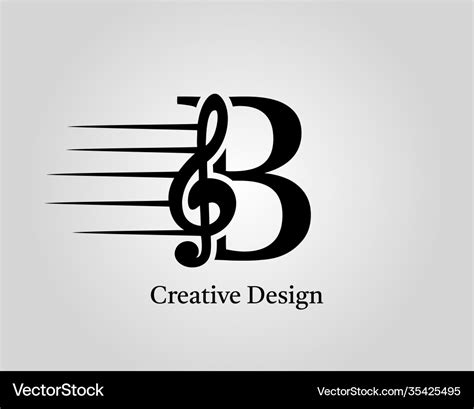 Key note b letter logo music on initial Royalty Free Vector