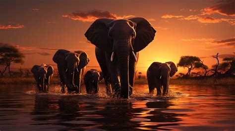 Download Elephants Sunset Bold Chromaticity Royalty-Free Stock ...