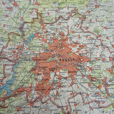 Map of Berlin Antique World Maps Vintage Map Ephemera | Etsy