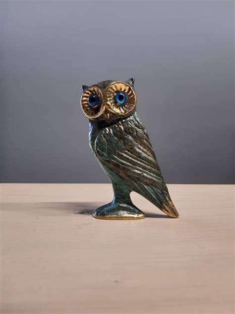 Bronze Athena Goddess Owl Sculpture Greek Handmade Statue 9cm - Etsy