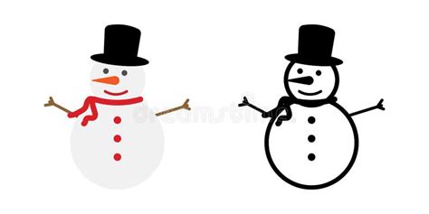 Snowman Icon Symbol Simple Design. Stock Vector - Illustration of happy, icon: 235779997