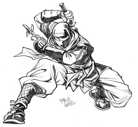 Ninja sketch commission by *CarlosGomezArtist Samurai Drawing, Warrior ...