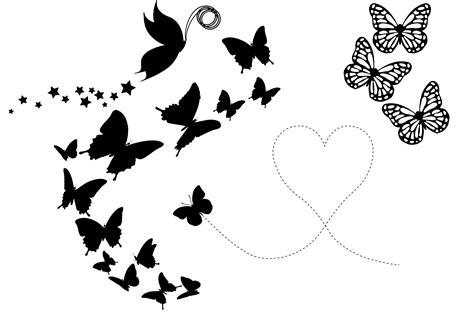 Butterfly Silhouettes AI EPS PNG