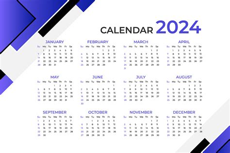 Abstract 2024 Calendar Template Design Graphic by Creative Pixa ...