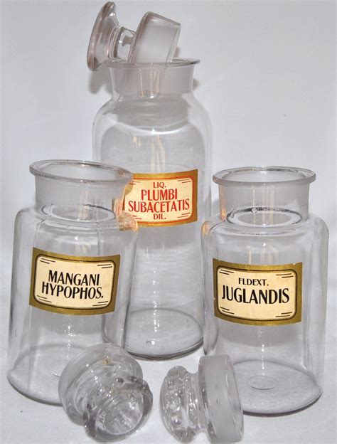 Antique Apothecary Jars Set of 3 Reserved for cevans9433