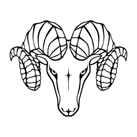 Drawing Of A Aries Ram Tattoo Illustrations, Royalty-Free Vector Graphics & Clip Art - iStock