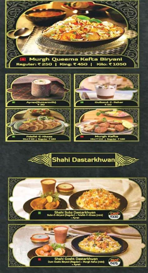 Behrouz Biryani Menu and Price List for Kaikondahalli, Bengaluru ...