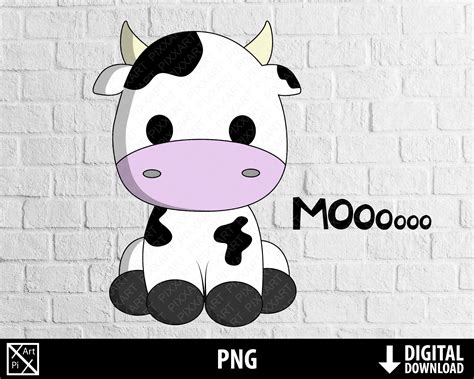 Cute Cow Png, Cartoon Clipart, Calf, Sweet Farm Animal Baby Shower ...