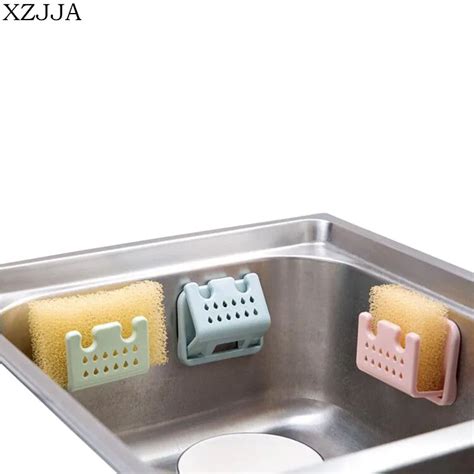 XZJJA Kitchen Sink Drain Holder Sponges Scrubbers Soap Storage Rack Suction Cup Sponge Holder ...