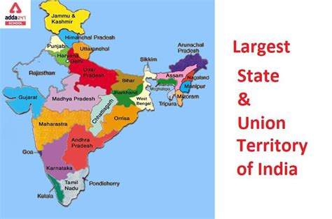 Largest State and Union Territory in India 2022 in terms of Area ...