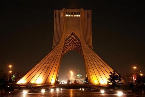 Night View of Azadi Tower in Iran