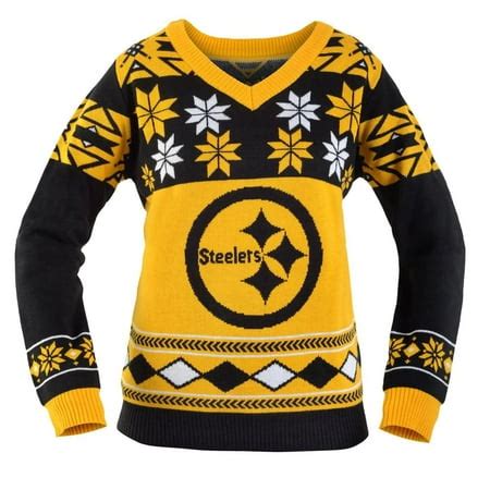 Pittsburgh Steelers NFL Women's Big Logo V-Neck Ugly Christmas Sweater Small | Walmart Canada