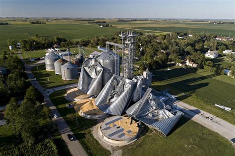 Grain Silos Damaged by Derecho Storm in Luther, Iowa August 11, 2020 : CatastrophicFailure