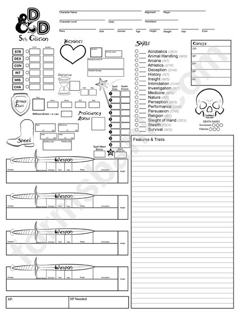 Printable Dnd Character Sheets