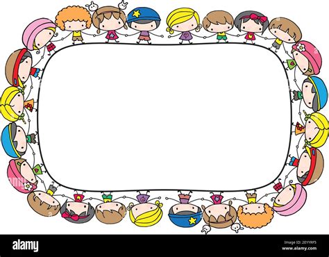 vector cartoon kids border frame background Stock Vector Image & Art ...