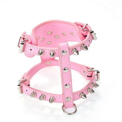 Studded Spiked Pu Leather Dogs Puppy Pets Harness Punk Style Chest Vests Lead Bit Protect ...