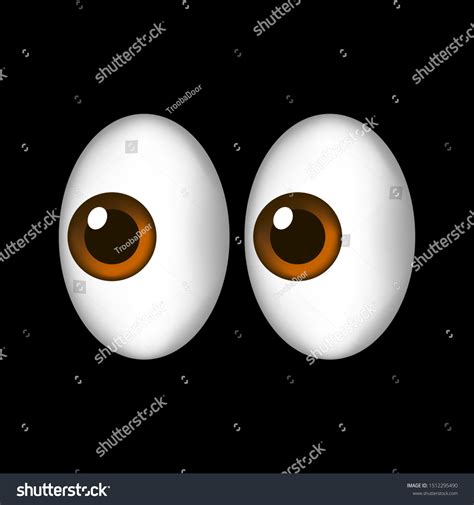 Pair Cartoon Eyes Looking Slightly Left Stock Vector (Royalty Free) 1512295490 | Shutterstock