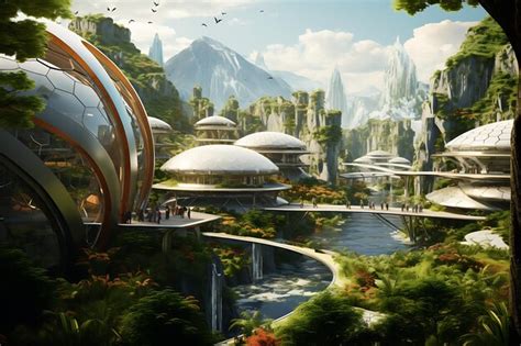 Premium AI Image | Space colonies and offworld habitats future vision