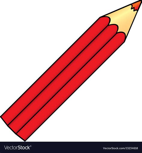 Red pencil color icon Royalty Free Vector Image