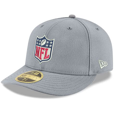 NFL Shield New Era Logo Low Crown 59FIFTY Fitted Hat - Gray