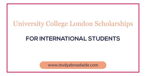 University College London Scholarships for International Students ...