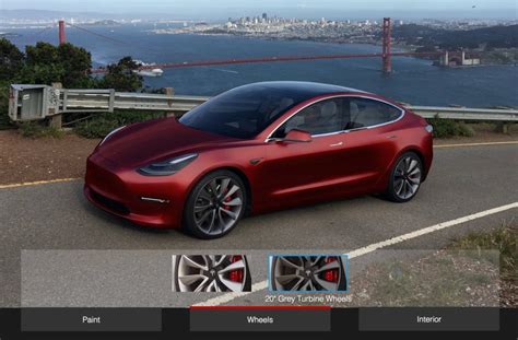 Tesla Model 3 Design Studio will initially have choice of color and ...