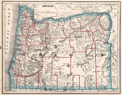 Old Historical City, County And State Maps Of Oregon - Oregon Road Map ...