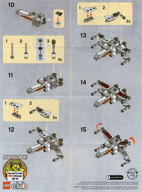 Lego mini X-Wing (30051): instructions, page 2 | FranMoff | Flickr