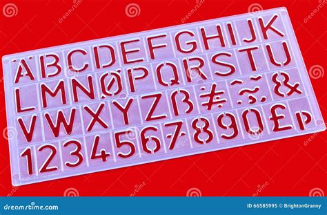 Plastic Stencil Alphabet Tool. Stock Image - Image of cutout, writing: 66585995