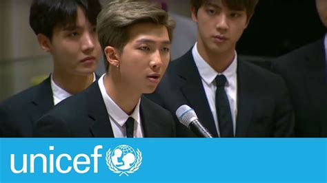 BTS speech at the United Nations | UNICEF - YouTube in 2021 | Unicef ...