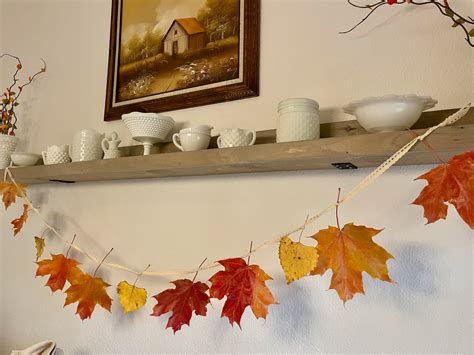 DIY Fall Garland With Waxed Leaves - The Antiqued Journey