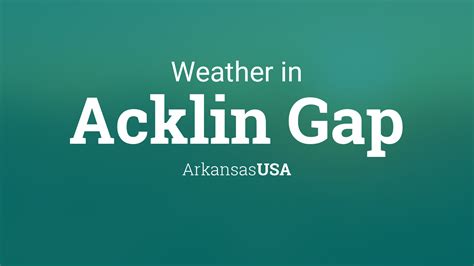 Weather for Acklin Gap, Arkansas, USA