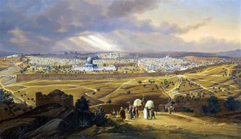 Historical views of Jerusalem from the Mount of Olives.