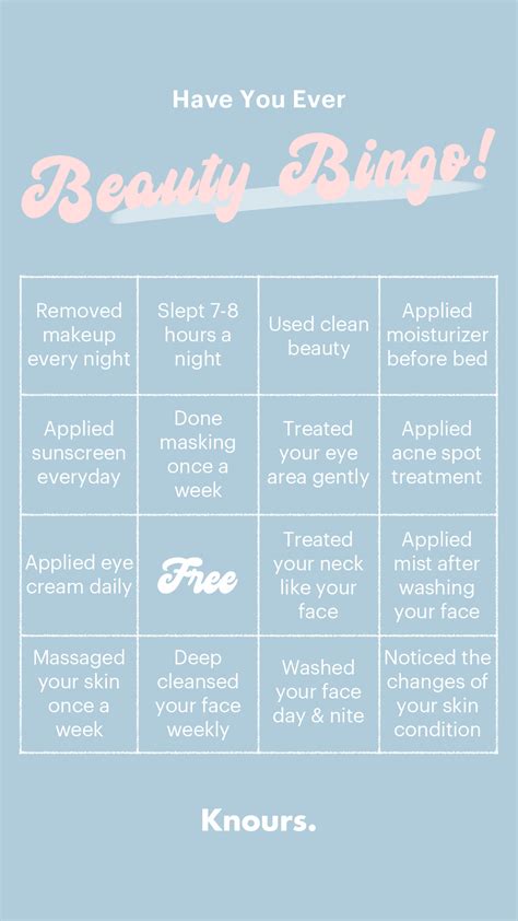 Try this beauty bingo and check if you're doing a good job for your skincare routine or not ...