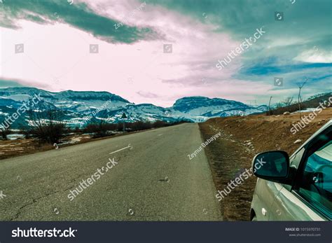 Empty Road Great Mountain Snowy Peak Stock Photo 1015970731 | Shutterstock