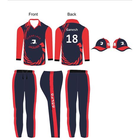 Black & Red Cricket Jersey Trouser Cap Kit Full Sublimation 3 Piece Set - Cricket Best Buy