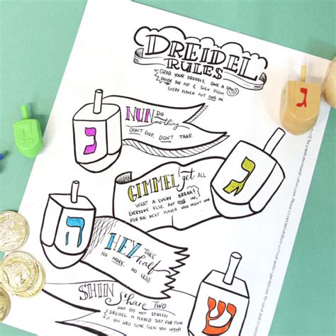 Dreidel Rules Printable - How to Play Dreidel