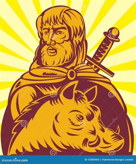 Frey Norse God Sword And Boar Royalty Free Stock Photo - Image: 12500465