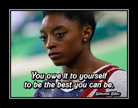 Simone Biles Inspirational Gymnastics Quote Poster #3 Champion Gymnast Wall Art Gift "You Owe It ...