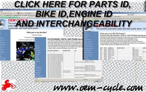 OEM-CYCLE Used Dirt Bike Parts-Vintage to Modern Bike and Part Specs & Info