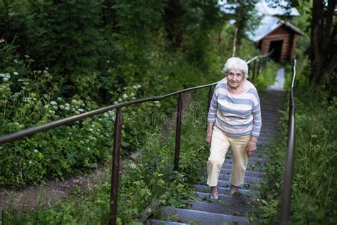 Portrait of Elderly Woman in the Park. Walking. Stock Photo - Image of outdoor, book: 125183456