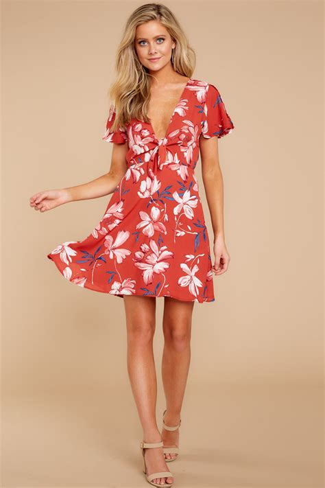 Flirty Red Floral Dress - Floral Print Dress - Short Dress - CollectiveStyles.com ♥ Fashion ...