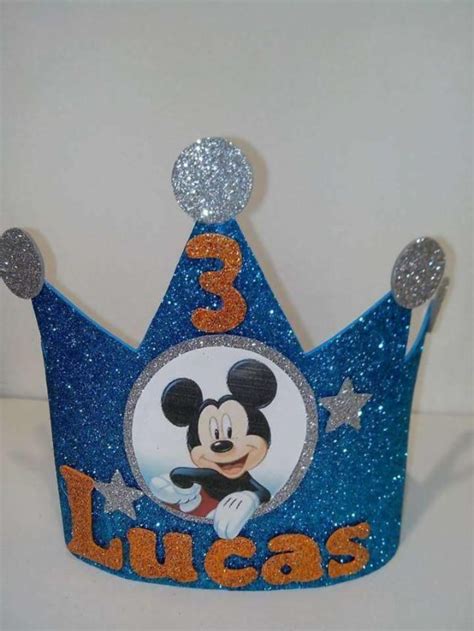 Coronas cumpleaños (goma eva) | Mickey mouse, Mice and Ideas para