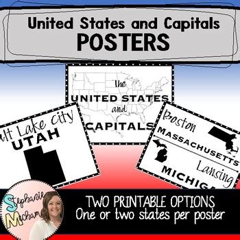 United States and Capitals POSTERS by Mrs Stephanie Mecham | TPT