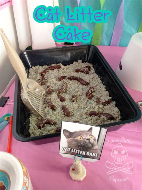 Cat Litter Cake {Crazy Cat Lady Party Idea} | Shane's Killer Cupcakes