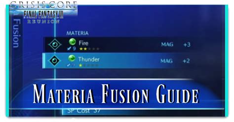 Materia Fusion Guide and All Materia Fusion Recipes | Crisis Core ...