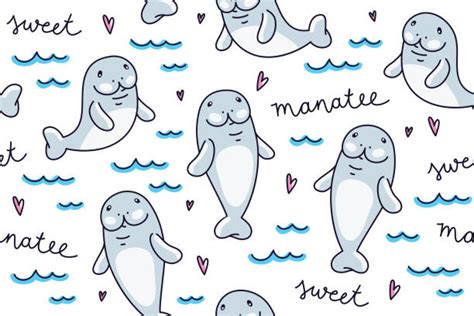 Cute Cartoon Manatee Illustrations, Royalty-Free Vector Graphics & Clip Art - iStock