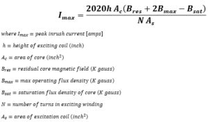 PARAMETERS THAT DETERMINE TRANSFORMER INRUSH CURRENT – Voltage Disturbance