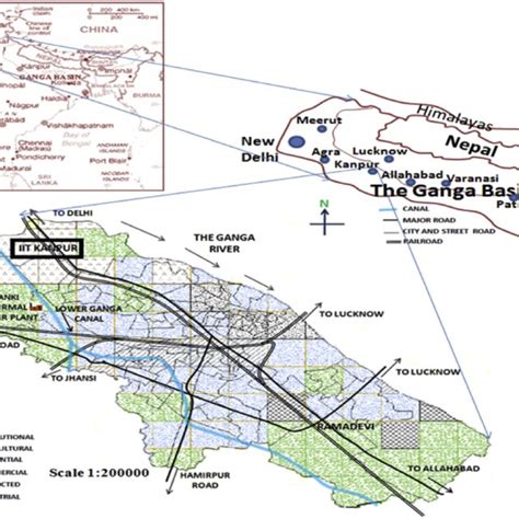 Map of the Kanpur city and the study site (in black box). | Download Scientific Diagram